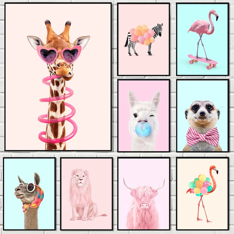 Home Improvement Kids - Funny Fashion Giraffe Zebra Flamingo Party
