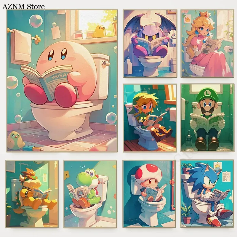Home Improvement Kids - Funny Bathroom Cartoon Video Game Poster