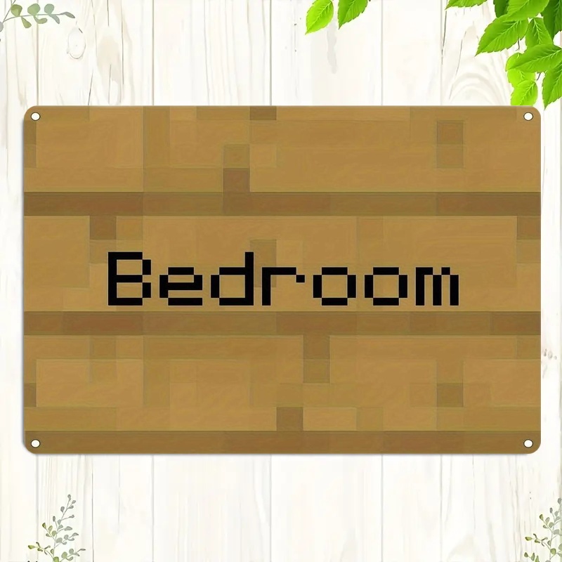 Home Improvement Game - Vintage Pixel Art Bedroom Sign |