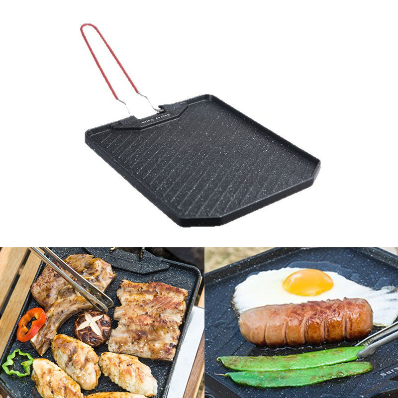 Home Improvement Mall - Outdoor camping barbecue pan Household non-stick
