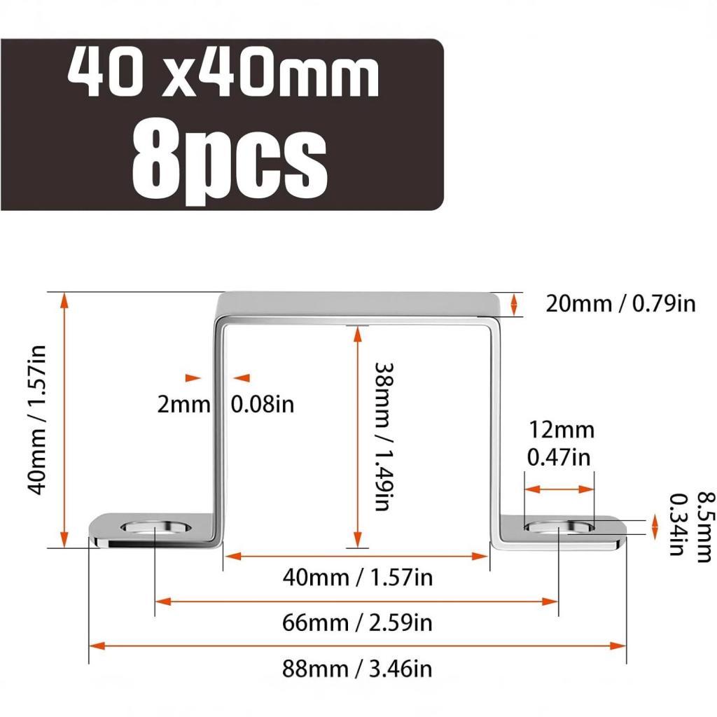 Home Improvement Fence - Stainless Steel Square Tube Bracket Strong