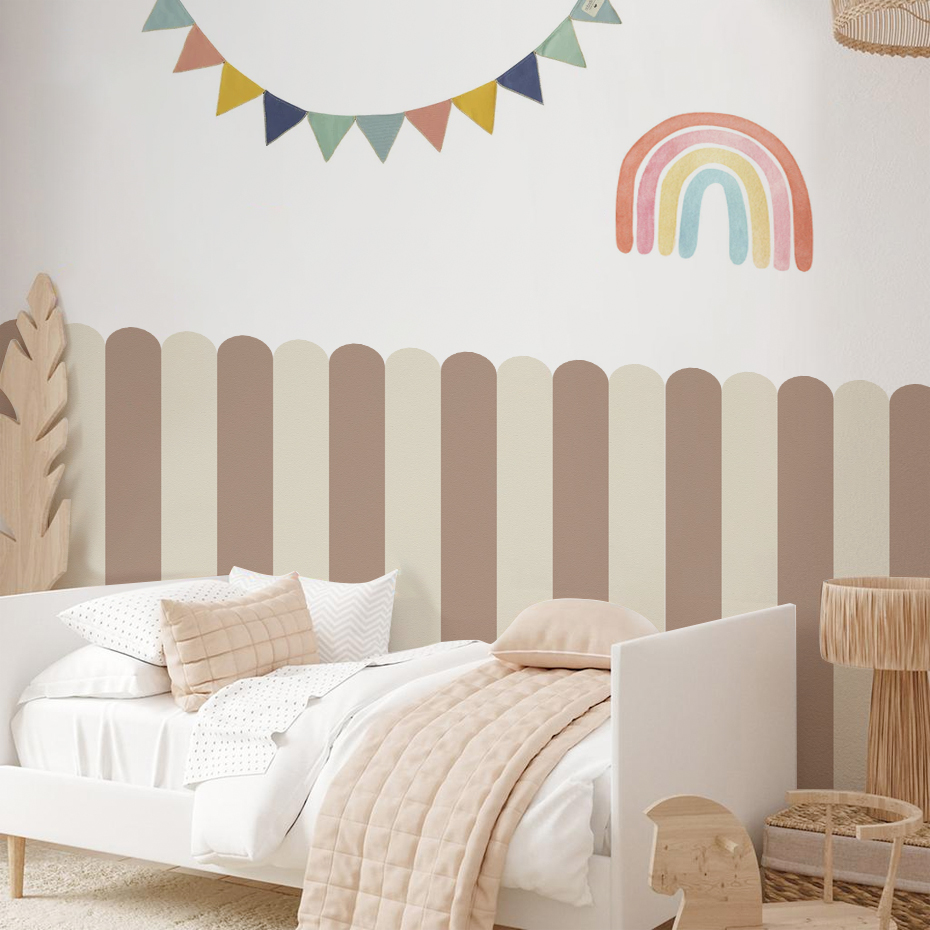 Home Improvement Kids - Multicolor Vertical Striped Arc Wallpaper Nursery