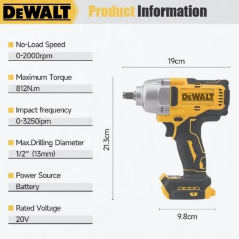 DEWALT DCF892 High Torque Brus - Home Improvement Warehouse ulasan dan harga