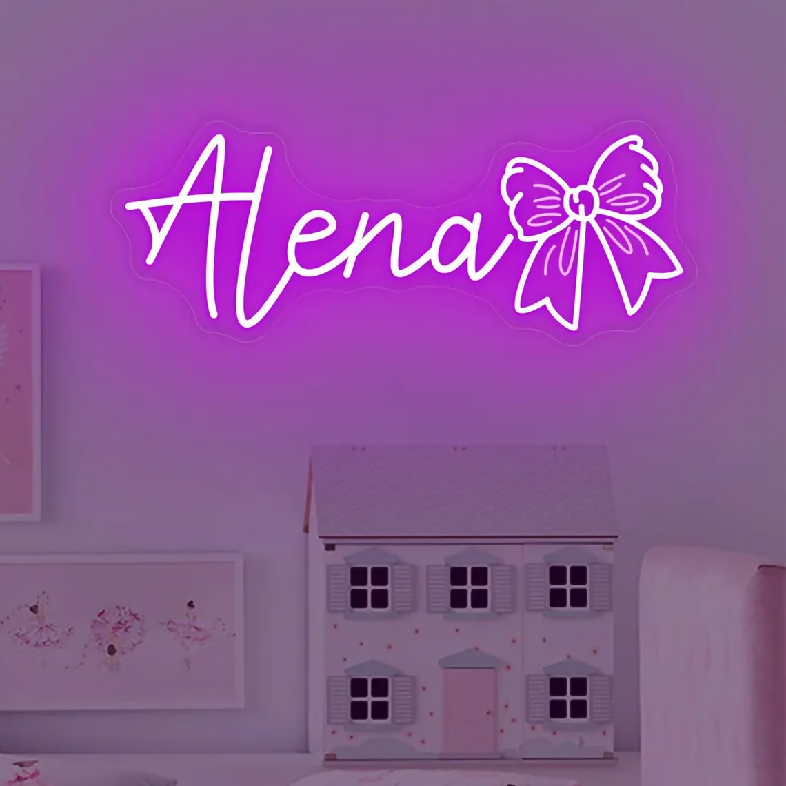 Custom Bow Name Neon Sign for  - Home Improvement Kids ulasan dan harga