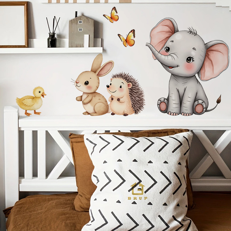 Cartoon Animal Wall Sticker -  - Home Improvement Kids ulasan dan harga