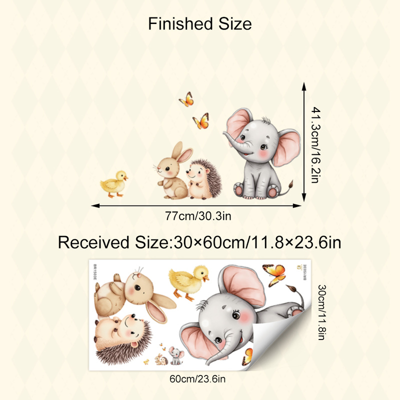 Cartoon Animal Wall Sticker -  - Home Improvement Kids ulasan dan harga