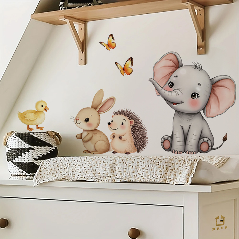 Cartoon Animal Wall Sticker -  - Home Improvement Kids ulasan dan harga