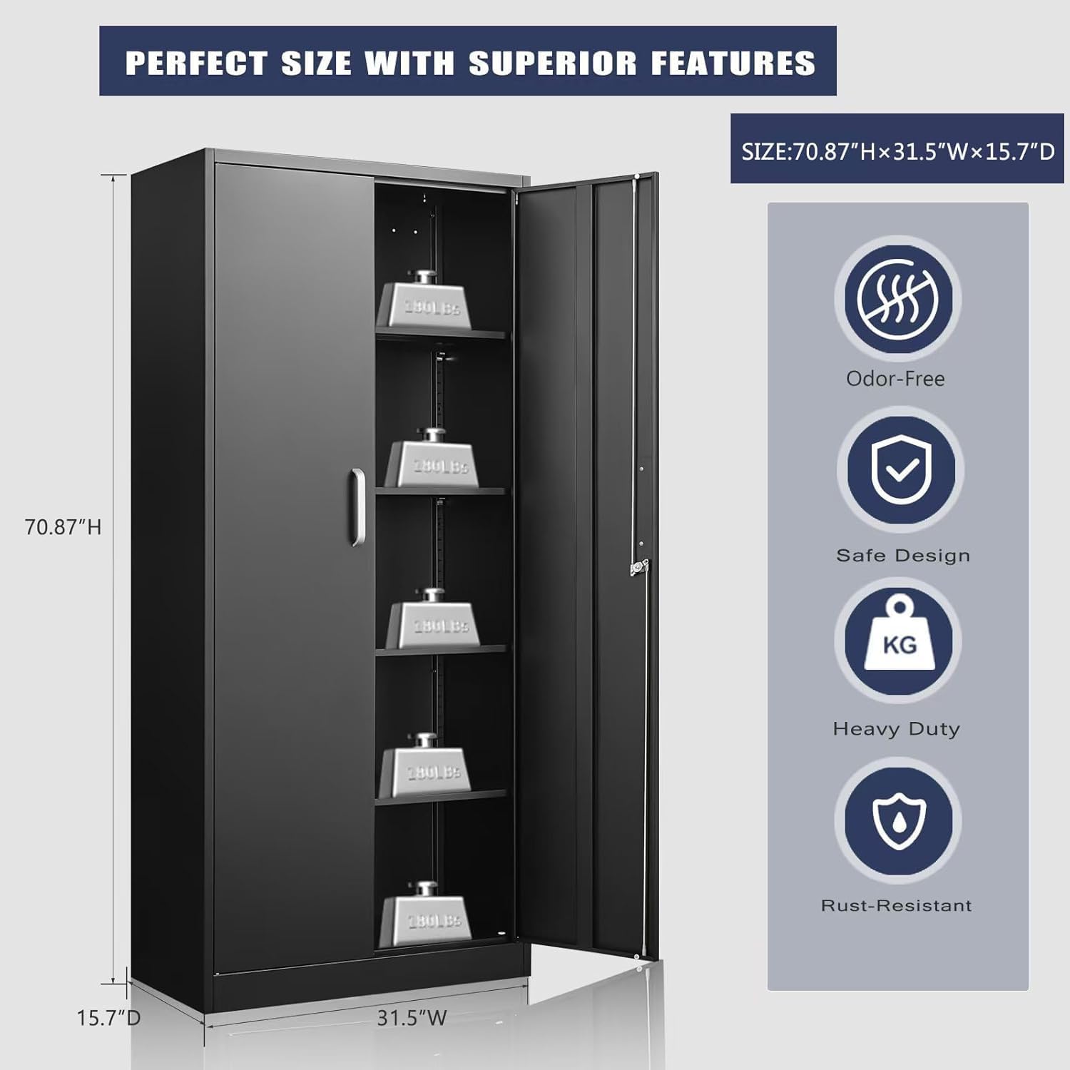 Metal Storage Cabinet With Adj - Home Improvement House ulasan dan harga