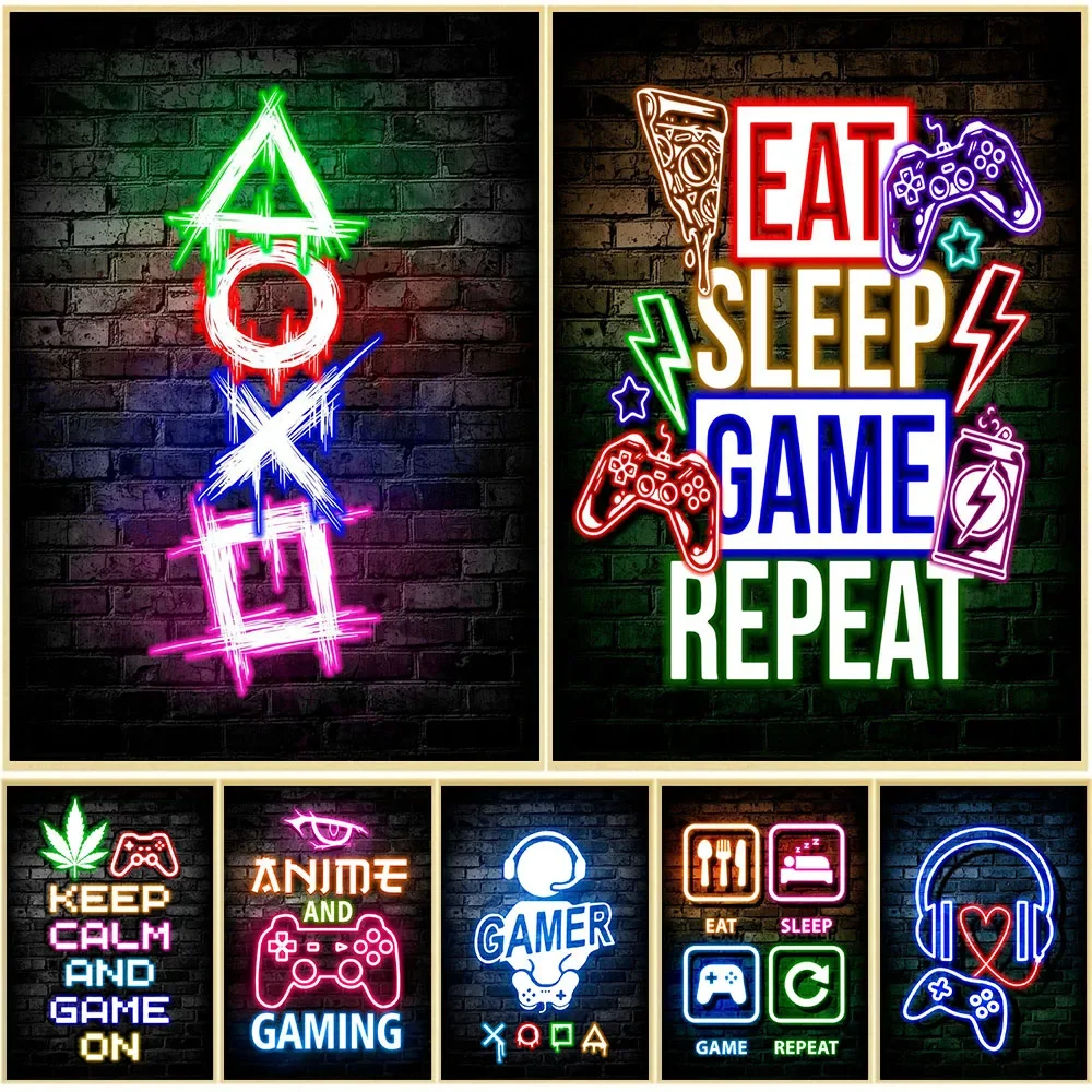 Gaming Neon Eat Sleep Game Rep - Home Improvement Game ulasan dan harga